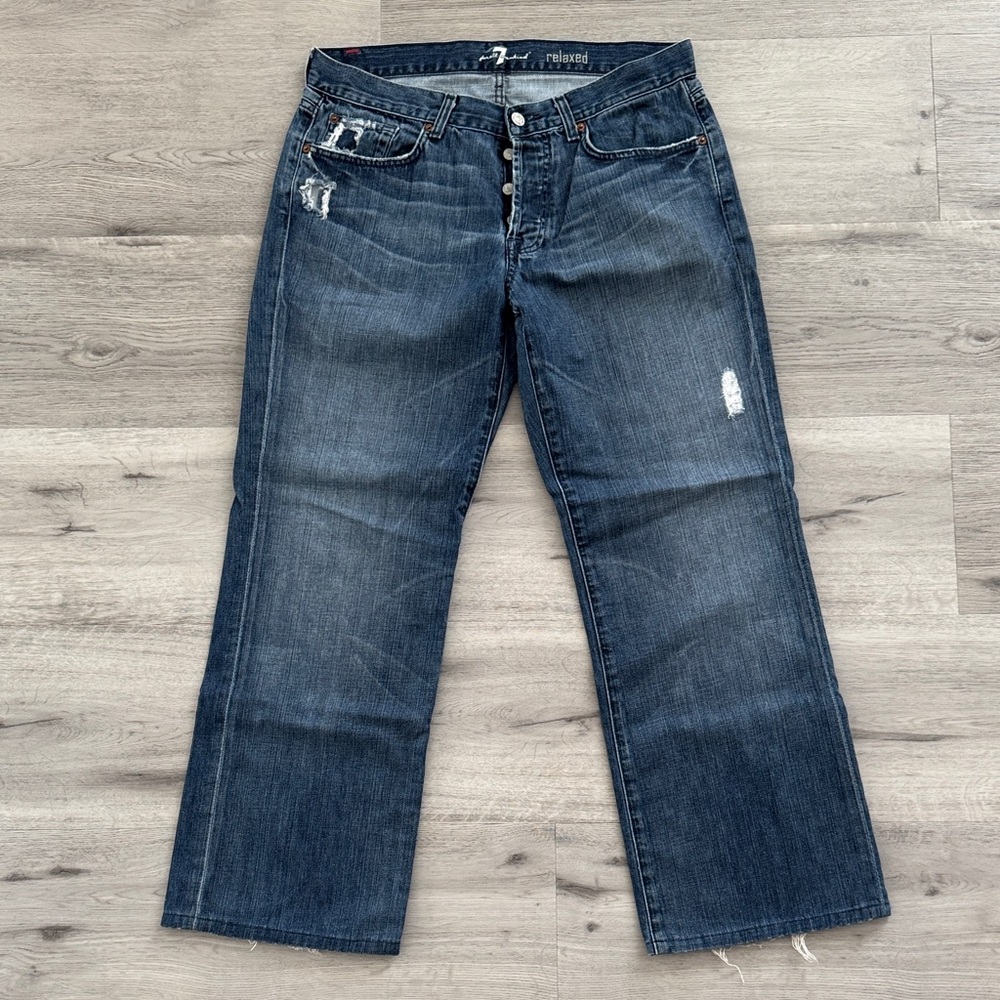 7 For All Mankind Relaxed Fit Jeans - Dark Blue